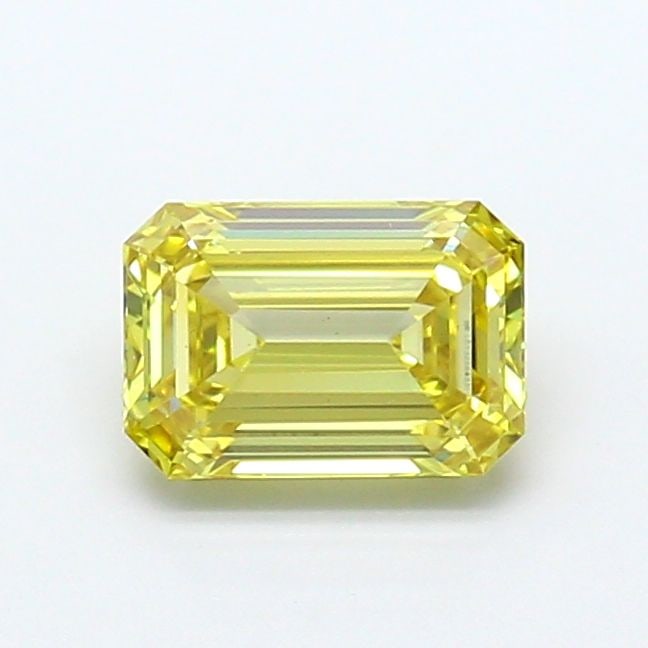 Loose Diamond - EMERALD 1.37ct Fancy Yellow VS2: Loose Diamond - EMERALD 1.37ct Fancy Yellow VS2 Source: This is a real non-mined Diamond that has been grown in a lab Shape: EMERALD Carats: 1.37 Color: Fancy Yellow Certification: IGI Video:
