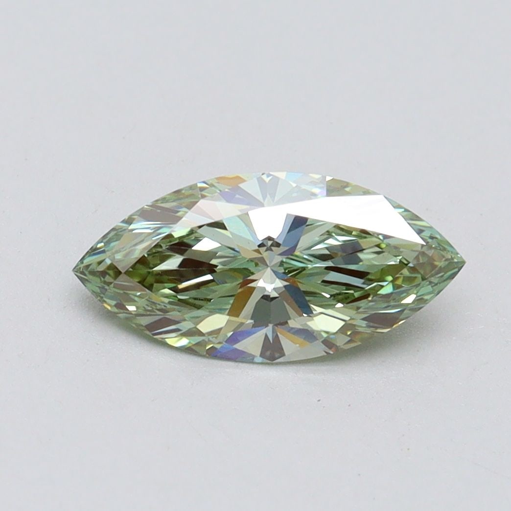 Loose Diamond - MARQUISE 1.06ct Fancy Intense Green VS1: Loose Diamond - MARQUISE 1.06ct Fancy Intense Green VS1 Source: This is a real non-mined Diamond that has been grown in a lab Shape: MARQUISE Carats: 1.06 Color: Fancy Intense Green Certification: IGI