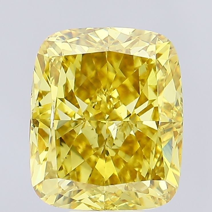 Loose Diamond - CUSHION MODIFIED 14.04ct Fancy Vivid Yellow VS2: Loose Diamond - CUSHION MODIFIED 14.04ct Fancy Vivid Yellow VS2 Source: This is a real non-mined Diamond that has been grown in a lab Shape: CUSHION MODIFIED Carats: 14.04 Color: Fancy Vivid Yellow Ce