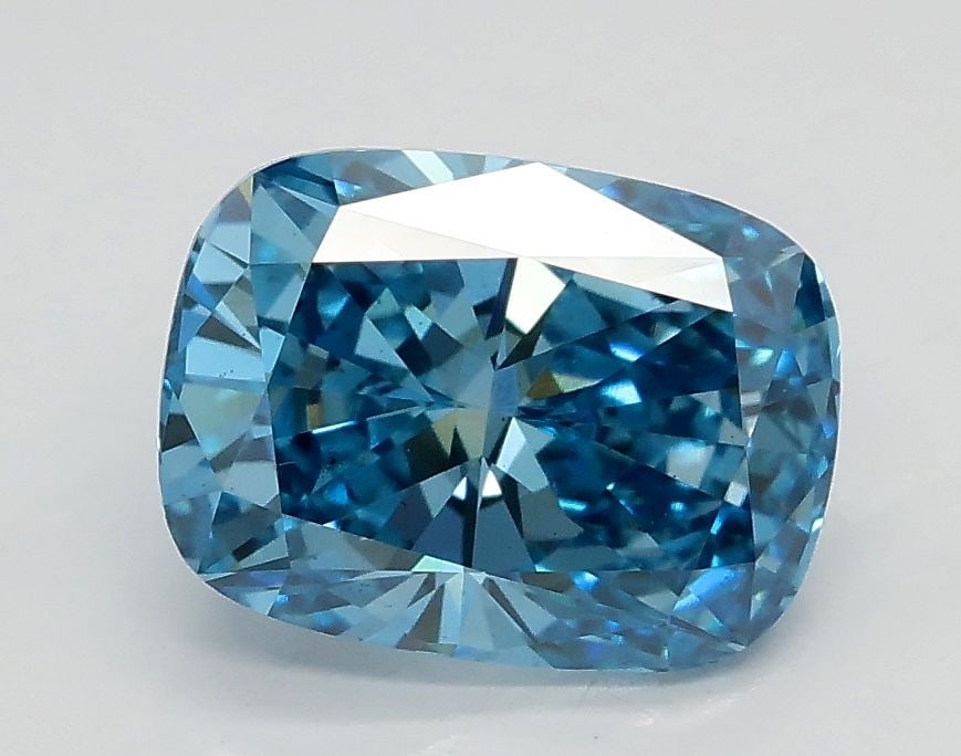 Loose Diamond - CUSHION BRILLIANT 1.7ct Fancy Vivid Blue VS2: Loose Diamond - CUSHION BRILLIANT 1.7ct Fancy Vivid Blue VS2 Source: This is a real non-mined Diamond that has been grown in a lab Shape: CUSHION BRILLIANT Carats: 1.7 Color: Fancy Vivid Blue