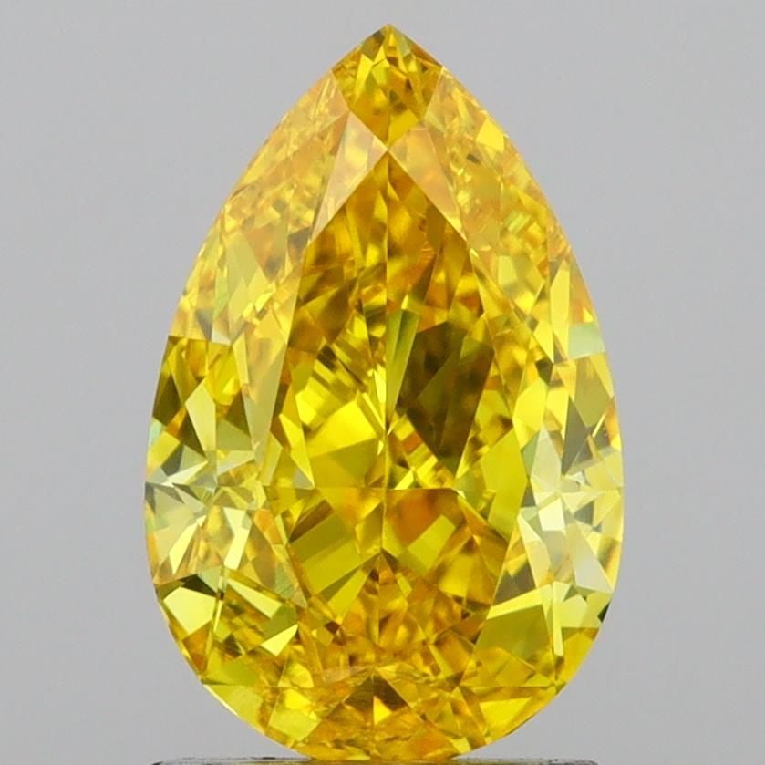 Loose Diamond - PEAR 2.0ct Fancy Vivid Yellow VVS2: Loose Diamond - PEAR 2.0ct Fancy Vivid Yellow VVS2 Source: This is a real non-mined Diamond that has been grown in a lab Shape: PEAR Carats: 2.0 Color: Fancy Vivid Yellow Certification: IGI Video: