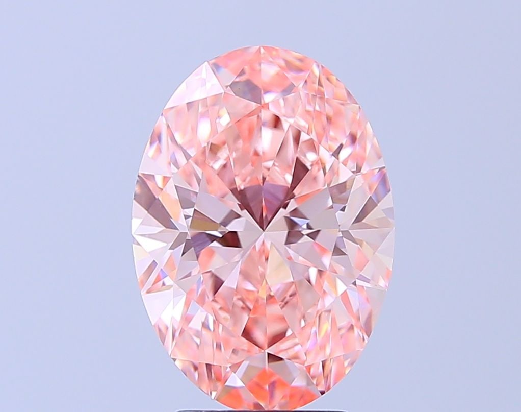 Loose Diamond - OVAL 4.09ct Fancy Vivid Pink VVS2: Loose Diamond - OVAL 4.09ct Fancy Vivid Pink VVS2 Source: This is a real non-mined Diamond that has been grown in a lab Shape: OVAL Carats: 4.09 Color: Fancy Vivid Pink Certification: IGI Video: