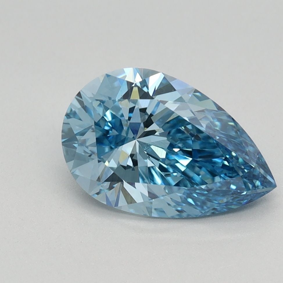 Loose Diamond - PEAR 1.23ct Fancy Vivid Blue VS1: Loose Diamond - PEAR 1.23ct Fancy Vivid Blue VS1 Source: This is a real non-mined Diamond that has been grown in a lab Shape: PEAR Carats: 1.23 Color: Fancy Vivid Blue Certification: IGI Video: