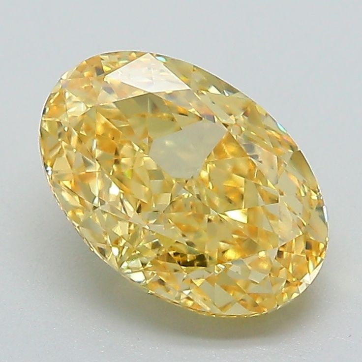 Loose Diamond - OVAL 2.0ct Fancy Vivid Yellow VS1: Loose Diamond - OVAL 2.0ct Fancy Vivid Yellow VS1 Source: This is a real non-mined Diamond that has been grown in a lab Shape: OVAL Carats: 2.0 Color: Fancy Vivid Yellow Certification: IGI Video: