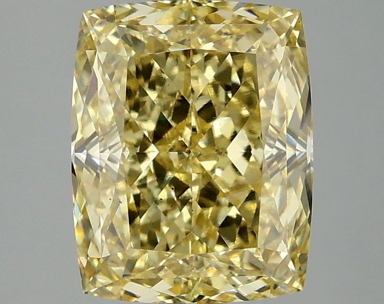 Loose Diamond - CUSHION MODIFIED 3.09ct Fancy Vivid Yellow VS2: Loose Diamond - CUSHION MODIFIED 3.09ct Fancy Vivid Yellow VS2 Source: This is a real non-mined Diamond that has been grown in a lab Shape: CUSHION MODIFIED Carats: 3.09 Color: Fancy Vivid Yellow Cert