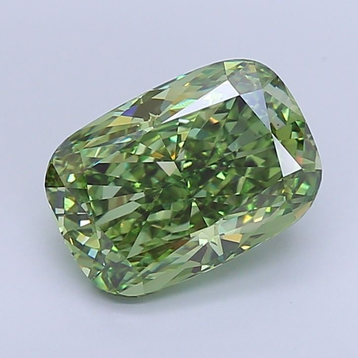 Loose Diamond - CUSHION BRILLIANT 5.57ct Fancy Vivid Green VS1: Loose Diamond - CUSHION BRILLIANT 5.57ct Fancy Vivid Green VS1 Source: This is a real non-mined Diamond that has been grown in a lab Shape: CUSHION BRILLIANT Carats: 5.57 Color: Fancy Vivid Green Cert