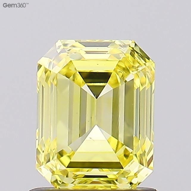 Loose Diamond - EMERALD 1.03ct Fancy Intense Yellow VS2: Loose Diamond - EMERALD 1.03ct Fancy Intense Yellow VS2 Source: This is a real non-mined Diamond that has been grown in a lab Shape: EMERALD Carats: 1.03 Color: Fancy Intense Yellow Certification: IGI