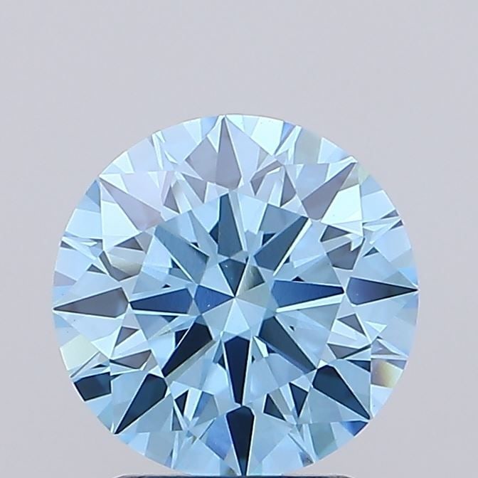 Ideal Loose Diamond - ROUND 2.38ct Fancy Vivid Blue VS1: Ideal Loose Diamond - ROUND 2.38ct Fancy Vivid Blue VS1 Source: This is a real non-mined Diamond that has been grown in a lab Shape: ROUND Carats: 2.38 Color: Fancy Vivid Blue Certification: IGI Video