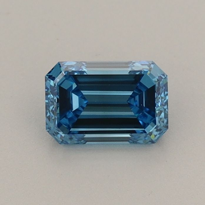 Loose Diamond - EMERALD 0.58ct Fancy Vivid Blue VS1: Loose Diamond - EMERALD 0.58ct Fancy Vivid Blue VS1 Source: This is a real non-mined Diamond that has been grown in a lab Shape: EMERALD Carats: 0.58 Color: Fancy Vivid Blue Certification: IGI Video: