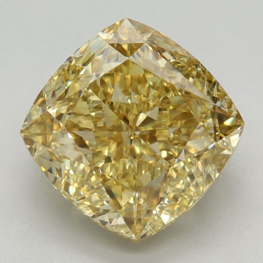 Loose Diamond - CUSHION MODIFIED 3.42ct Fancy Intense Yellow VS1: Loose Diamond - CUSHION MODIFIED 3.42ct Fancy Intense Yellow VS1 Source: This is a real non-mined Diamond that has been grown in a lab Shape: CUSHION MODIFIED Carats: 3.42 Color: Fancy Intense