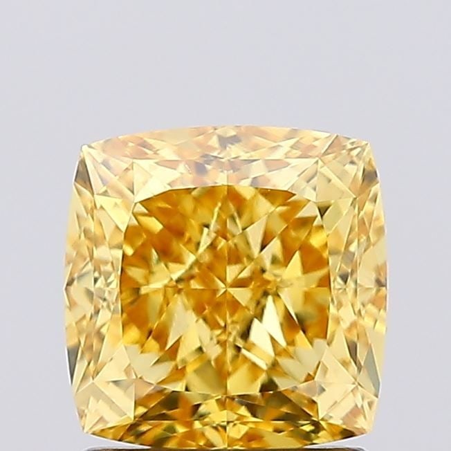 Loose Diamond - CUSHION MODIFIED 1.61ct Fancy Vivid Yellow VVS2: Loose Diamond - CUSHION MODIFIED 1.61ct Fancy Vivid Yellow VVS2 Source: This is a real non-mined Diamond that has been grown in a lab Shape: CUSHION MODIFIED Carats: 1.61 Color: Fancy Vivid Yellow Cer