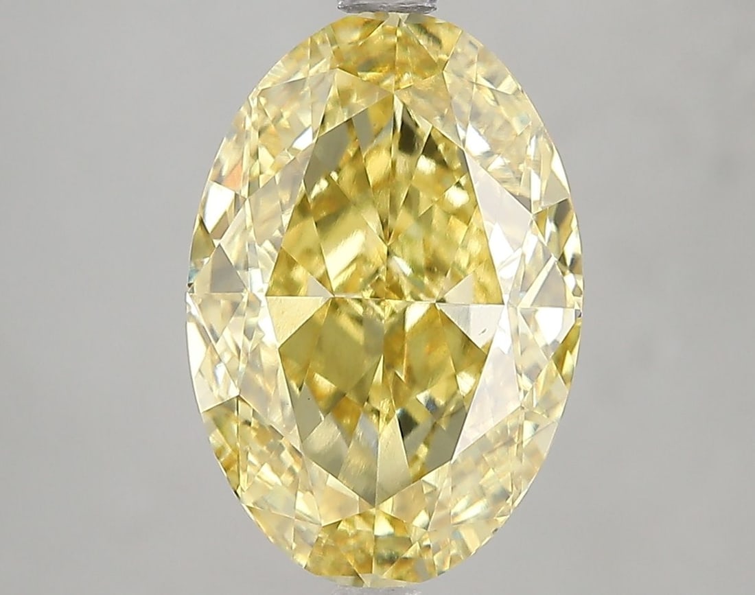 Loose Diamond - OVAL 5.01ct Fancy Intense Yellow VS2: Loose Diamond - OVAL 5.01ct Fancy Intense Yellow VS2 Source: This is a real non-mined Diamond that has been grown in a lab Shape: OVAL Carats: 5.01 Color: Fancy Intense Yellow Certification: IGI Video