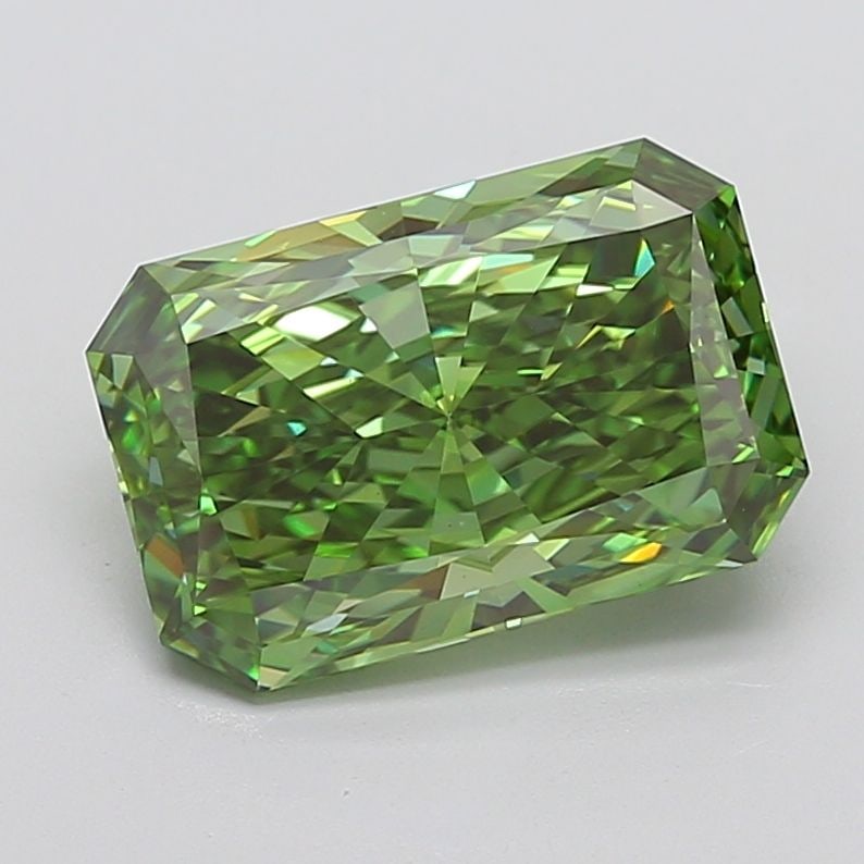 Loose Diamond - RADIANT 6.19ct Fancy Vivid Green VS1: Loose Diamond - RADIANT 6.19ct Fancy Vivid Green VS1 Source: This is a real non-mined Diamond that has been grown in a lab Shape: RADIANT Carats: 6.19 Color: Fancy Vivid Green Certification: IGI PLEAS