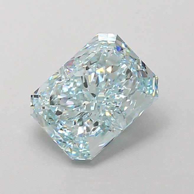 Loose Diamond - RADIANT 1.65ct Fancy Intense Blueish Green VS1: Loose Diamond - RADIANT 1.65ct Fancy Intense Blueish Green VS1 Source: This is a real non-mined Diamond that has been grown in a lab Shape: RADIANT Carats: 1.65 Color: Fancy Intense Blueish Green Cert