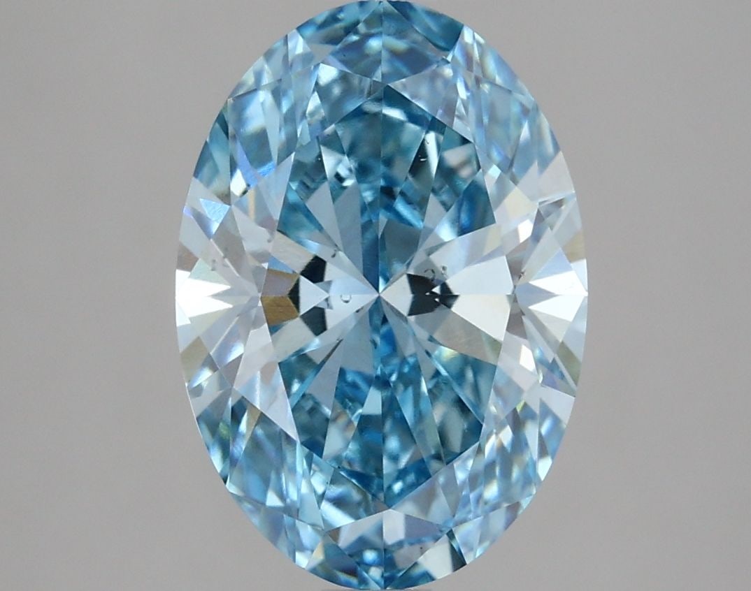 Loose Diamond - OVAL 2.6ct Fancy Vivid Blue VS2: Loose Diamond - OVAL 2.6ct Fancy Vivid Blue VS2 Source: This is a real non-mined Diamond that has been grown in a lab Shape: OVAL Carats: 2.6 Color: Fancy Vivid Blue Certification: IGI Video:
