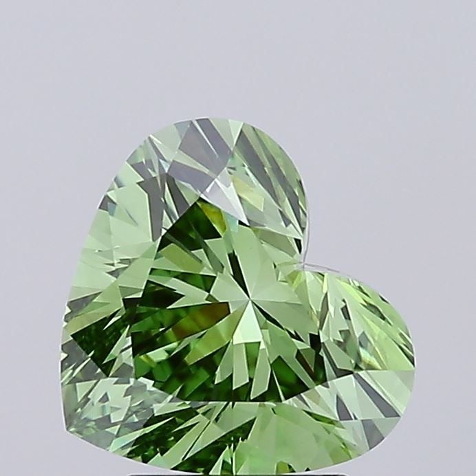 Loose Diamond - HEART 2.5ct Fancy Vivid Green VVS2: Loose Diamond - HEART 2.5ct Fancy Vivid Green VVS2 Source: This is a real non-mined Diamond that has been grown in a lab Shape: HEART Carats: 2.5 Color: Fancy Vivid Green Certification: IGI Video: