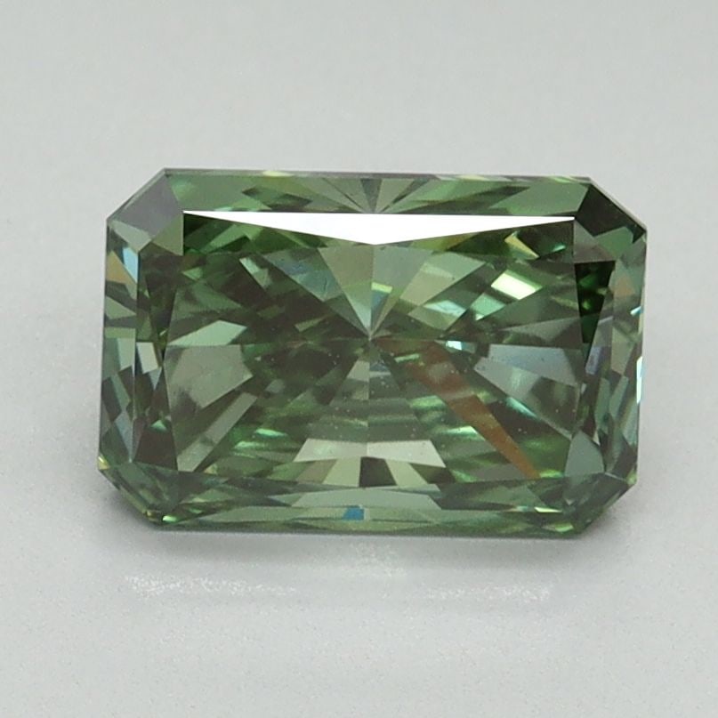 Loose Diamond - RADIANT 1.54ct Fancy Vivid Green VS2: Loose Diamond - RADIANT 1.54ct Fancy Vivid Green VS2 Source: This is a real non-mined Diamond that has been grown in a lab Shape: RADIANT Carats: 1.54 Color: Fancy Vivid Green Certification: IGI Video