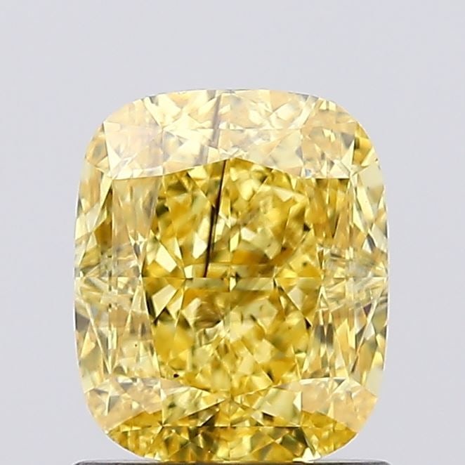 Loose Diamond - CUSHION MODIFIED 1.28ct Fancy Vivid Yellow SI1: Loose Diamond - CUSHION MODIFIED 1.28ct Fancy Vivid Yellow SI1 Source: This is a real non-mined Diamond that has been grown in a lab Shape: CUSHION MODIFIED Carats: 1.28 Color: Fancy Vivid Yellow Cert