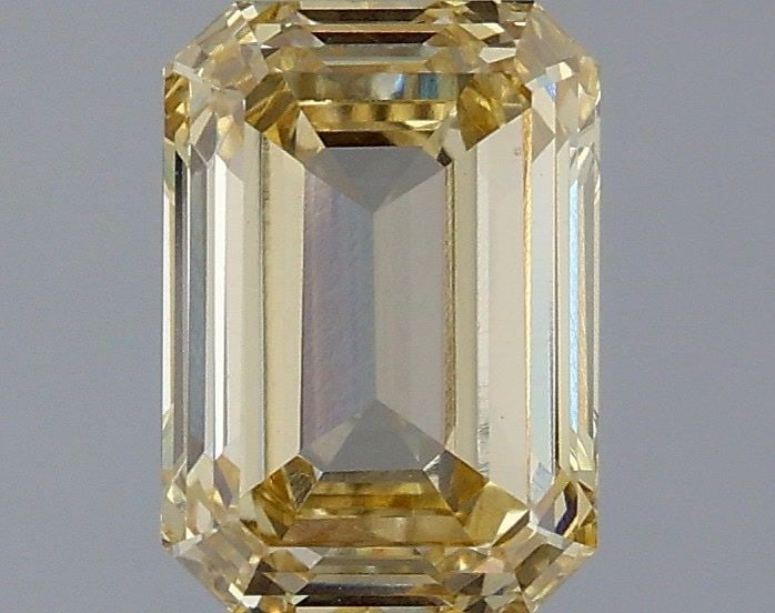 Loose Diamond - EMERALD 1.66ct Fancy Light Yellow VS1: Loose Diamond - EMERALD 1.66ct Fancy Light Yellow VS1 Source: This is a real non-mined Diamond that has been grown in a lab Shape: EMERALD Carats: 1.66 Color: Fancy Light Yellow Certification: IGI Vid
