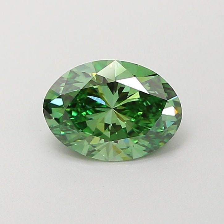 Loose Diamond - OVAL 0.93ct Fancy Vivid Green VVS2: Loose Diamond - OVAL 0.93ct Fancy Vivid Green VVS2 Source: This is a real non-mined Diamond that has been grown in a lab Shape: OVAL Carats: 0.93 Color: Fancy Vivid Green Certification: IGI Video: