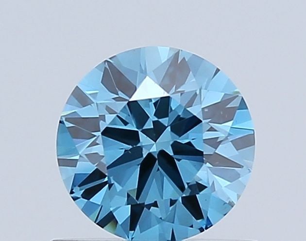 Loose Diamond - ROUND 0.63ct Fancy Vivid Blue VS1: Loose Diamond - ROUND 0.63ct Fancy Vivid Blue VS1 Source: This is a real non-mined Diamond that has been grown in a lab Shape: ROUND Carats: 0.63 Color: Fancy Vivid Blue Certification: NONE Video: