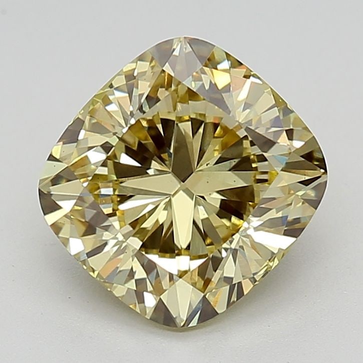 Loose Diamond - CUSHION BRILLIANT 3.02ct Fancy Intense Yellow VS2: Loose Diamond - CUSHION BRILLIANT 3.02ct Fancy Intense Yellow VS2 Source: This is a real non-mined Diamond that has been grown in a lab Shape: CUSHION BRILLIANT Carats: 3.02 Color: Fancy Intense Yello