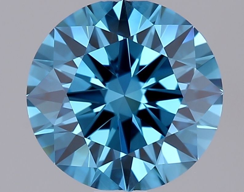 Ideal Loose Diamond - ROUND 1.22ct Fancy Vivid Blue VVS1: Ideal Loose Diamond - ROUND 1.22ct Fancy Vivid Blue VVS1 Source: This is a real non-mined Diamond that has been grown in a lab Shape: ROUND Carats: 1.22 Color: Fancy Vivid Blue Certification: IGI Vide