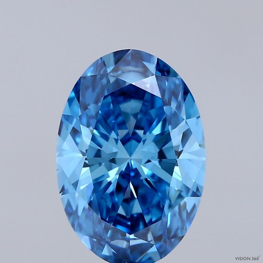 Loose Diamond - OVAL 3.03ct Fancy Vivid Blue VS1: Loose Diamond - OVAL 3.03ct Fancy Vivid Blue VS1 Source: This is a real non-mined Diamond that has been grown in a lab Shape: OVAL Carats: 3.03 Color: Fancy Vivid Blue Certification: IGI PLEASE NOTE: