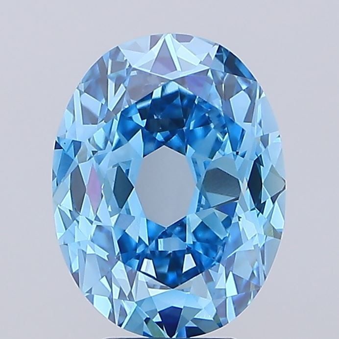 Loose Diamond - OVAL 5.51ct Fancy Vivid Blue VS1: Loose Diamond - OVAL 5.51ct Fancy Vivid Blue VS1 Source: This is a real non-mined Diamond that has been grown in a lab Shape: OVAL Carats: 5.51 Color: Fancy Vivid Blue Certification: IGI Video: