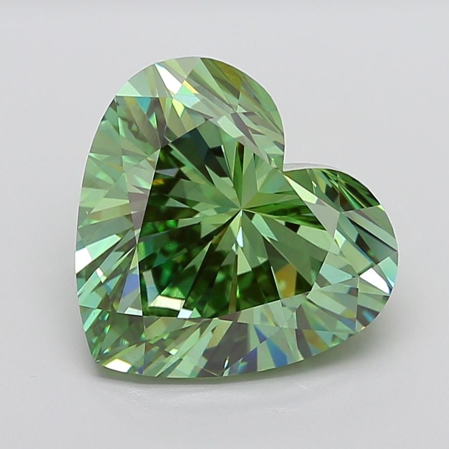 Loose Diamond - HEART 11.11ct Fancy Vivid Green VS1: Loose Diamond - HEART 11.11ct Fancy Vivid Green VS1 Source: This is a real non-mined Diamond that has been grown in a lab Shape: HEART Carats: 11.11 Color: Fancy Vivid Green Certification: IGI Video: