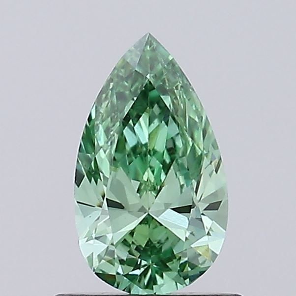 Loose Diamond - PEAR 0.5ct Fancy Vivid Green VS1: Loose Diamond - PEAR 0.5ct Fancy Vivid Green VS1 Source: This is a real non-mined Diamond that has been grown in a lab Shape: PEAR Carats: 0.5 Color: Fancy Vivid Green Certification: NONE Video: