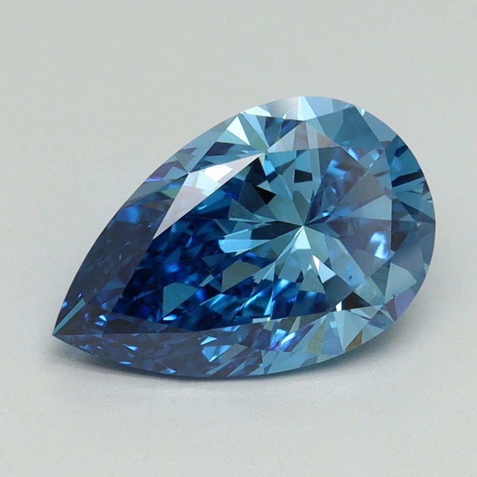 Loose Diamond - PEAR 2.08ct Fancy Vivid Blue VS2: Loose Diamond - PEAR 2.08ct Fancy Vivid Blue VS2 Source: This is a real non-mined Diamond that has been grown in a lab Shape: PEAR Carats: 2.08 Color: Fancy Vivid Blue Certification: IGI Video: