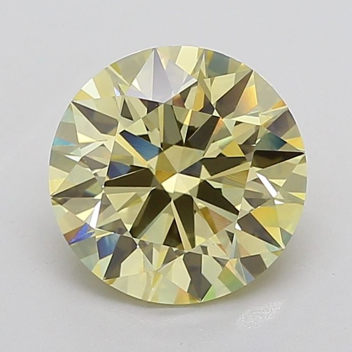 Ideal Loose Diamond - ROUND 5.59ct Fancy Light Yellow VVS2: Ideal Loose Diamond - ROUND 5.59ct Fancy Light Yellow VVS2 Source: This is a real non-mined Diamond that has been grown in a lab Shape: ROUND Carats: 5.59 Color: Fancy Light Yellow Certification: IGI