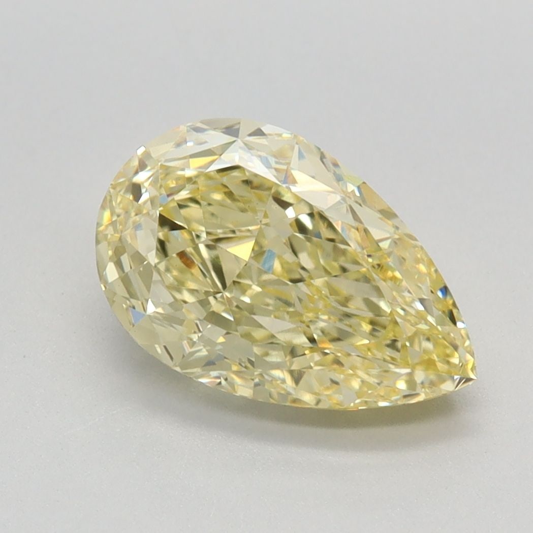 Loose Diamond - PEAR 2.16ct Fancy Intense Yellow VVS2: Loose Diamond - PEAR 2.16ct Fancy Intense Yellow VVS2 Source: This is a real non-mined Diamond that has been grown in a lab Shape: PEAR Carats: 2.16 Color: Fancy Intense Yellow Certification: IGI