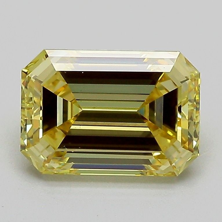 Loose Diamond - EMERALD 2.01ct Fancy Yellow VS2: Loose Diamond - EMERALD 2.01ct Fancy Yellow VS2 Source: This is a real non-mined Diamond that has been grown in a lab Shape: EMERALD Carats: 2.01 Color: Fancy Yellow Certification: IGI Video: