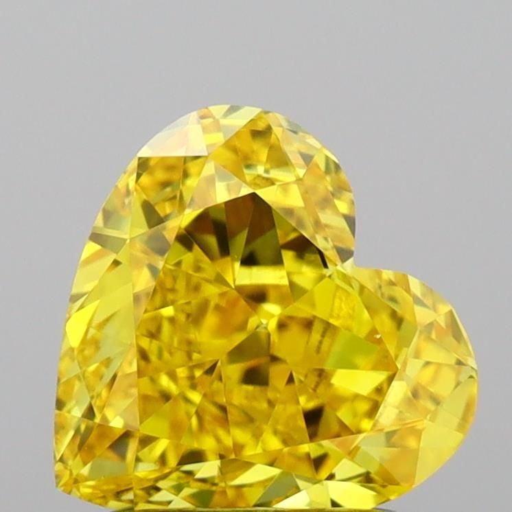 Loose Diamond - HEART 1.49ct Fancy Vivid Yellow VS1: Loose Diamond - HEART 1.49ct Fancy Vivid Yellow VS1 Source: This is a real non-mined Diamond that has been grown in a lab Shape: HEART Carats: 1.49 Color: Fancy Vivid Yellow Certification: IGI Video: