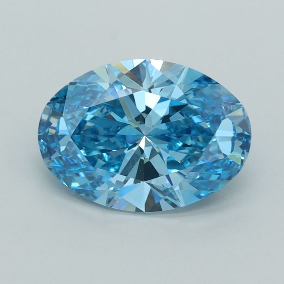 Loose Diamond - OVAL 2.03ct Fancy Vivid Blue VS1: Loose Diamond - OVAL 2.03ct Fancy Vivid Blue VS1 Source: This is a real non-mined Diamond that has been grown in a lab Shape: OVAL Carats: 2.03 Color: Fancy Vivid Blue Certification: IGI Video: