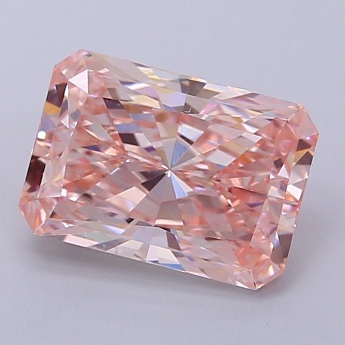 Loose Diamond - RADIANT 2.4ct Fancy Vivid Pink VS1: Loose Diamond - RADIANT 2.4ct Fancy Vivid Pink VS1 Source: This is a real non-mined Diamond that has been grown in a lab Shape: RADIANT Carats: 2.4 Color: Fancy Vivid Pink Certification: IGI Video: