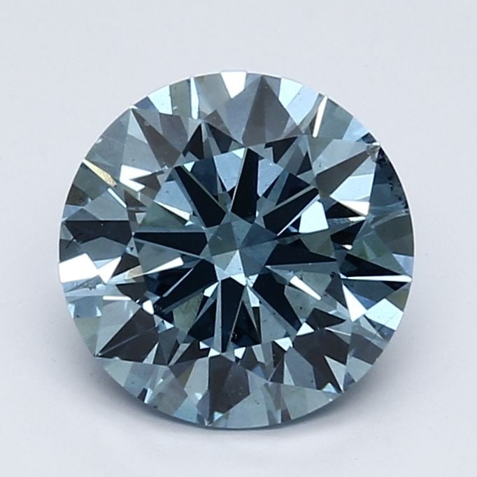 Ideal Loose Diamond - ROUND 2.5ct Fancy Vivid Blue VS2: Ideal Loose Diamond - ROUND 2.5ct Fancy Vivid Blue VS2 Source: This is a real non-mined Diamond that has been grown in a lab Shape: ROUND Carats: 2.5 Color: Fancy Vivid Blue Certification: IGI Video: