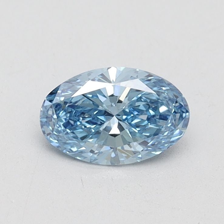Loose Diamond - OVAL 0.5ct Fancy Vivid Blue VVS2: Loose Diamond - OVAL 0.5ct Fancy Vivid Blue VVS2 Source: This is a real non-mined Diamond that has been grown in a lab Shape: OVAL Carats: 0.5 Color: Fancy Vivid Blue Certification: IGI Video: