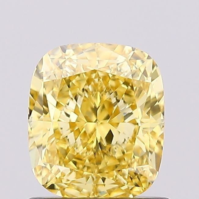 Loose Diamond - CUSHION MODIFIED 1.07ct Fancy Vivid Yellow VS1: Loose Diamond - CUSHION MODIFIED 1.07ct Fancy Vivid Yellow VS1 Source: This is a real non-mined Diamond that has been grown in a lab Shape: CUSHION MODIFIED Carats: 1.07 Color: Fancy Vivid Yellow Cert