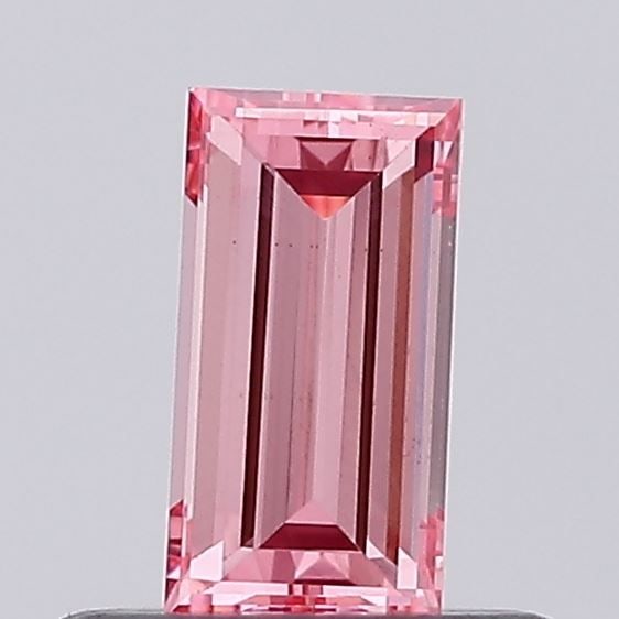 Loose Diamond - BAGUETTE 0.34ct Fancy Intense Pink VVS2: Loose Diamond - BAGUETTE 0.34ct Fancy Intense Pink VVS2 Source: This is a real non-mined Diamond that has been grown in a lab Shape: BAGUETTE Carats: 0.34 Color: Fancy Intense Pink Certification: NONE
