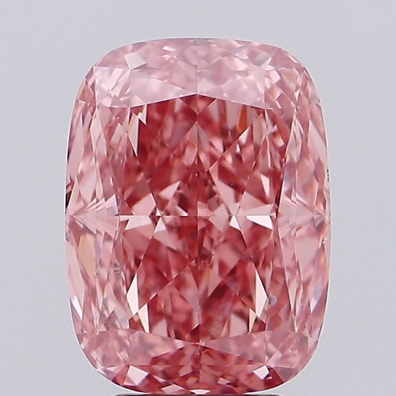 Loose Diamond - CUSHION MODIFIED 4.06ct Fancy Vivid Brownish Pink VS2: Loose Diamond - CUSHION MODIFIED 4.06ct Fancy Vivid Brownish Pink VS2 Source: This is a real non-mined Diamond that has been grown in a lab Shape: CUSHION MODIFIED Carats: 4.06 Color: Fancy Vivid Brow
