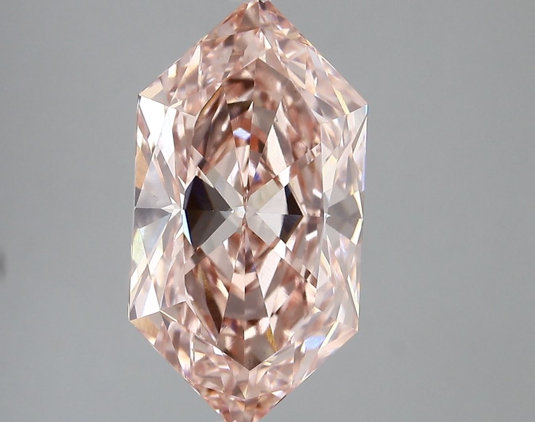 Loose Diamond - HEXAGONAL 5.11ct Fancy Intense Pink VVS2: Loose Diamond - HEXAGONAL 5.11ct Fancy Intense Pink VVS2 Source: This is a real non-mined Diamond that has been grown in a lab Shape: HEXAGONAL Carats: 5.11 Color: Fancy Intense Pink Certification: IG