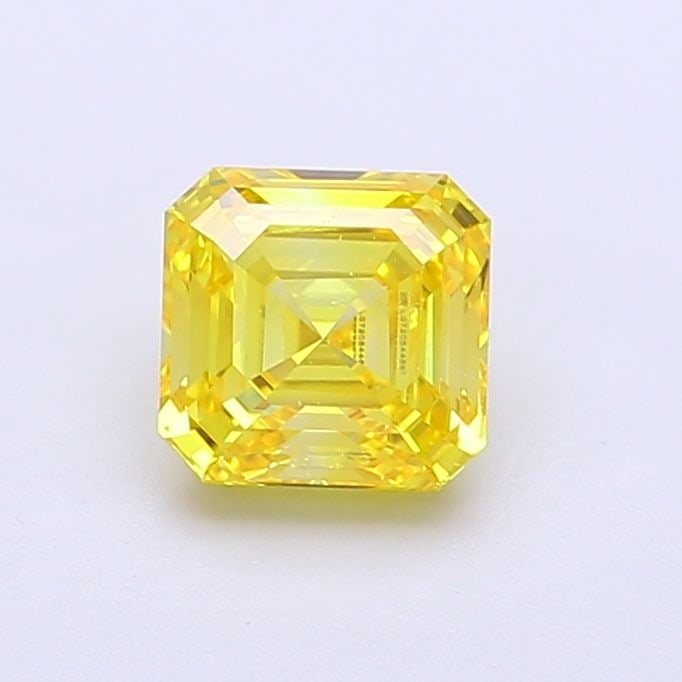 Loose Diamond - ASSCHER 1.01ct Fancy Vivid Yellow VVS2: Loose Diamond - ASSCHER 1.01ct Fancy Vivid Yellow VVS2 Source: This is a real non-mined Diamond that has been grown in a lab Shape: ASSCHER Carats: 1.01 Color: Fancy Vivid Yellow Certification: IGI PL