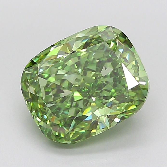 Loose Diamond - CUSHION BRILLIANT 5.05ct Fancy Vivid Green VS1: Loose Diamond - CUSHION BRILLIANT 5.05ct Fancy Vivid Green VS1 Source: This is a real non-mined Diamond that has been grown in a lab Shape: CUSHION BRILLIANT Carats: 5.05 Color: Fancy Vivid Green Cert