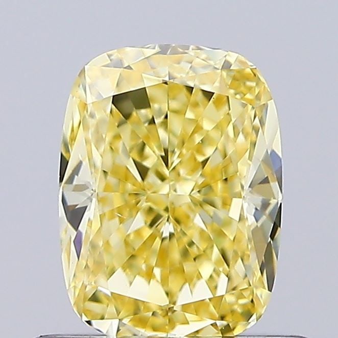 Loose Diamond - CUSHION BRILLIANT 0.7ct Fancy Yellow VS1: Loose Diamond - CUSHION BRILLIANT 0.7ct Fancy Yellow VS1 Source: This is a real non-mined Diamond that has been grown in a lab Shape: CUSHION BRILLIANT Carats: 0.7 Color: Fancy Yellow Certification: I