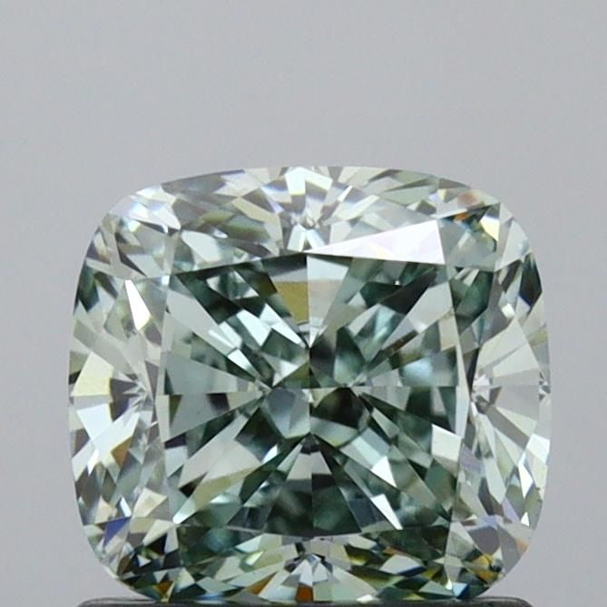 Loose Diamond - CUSHION MODIFIED 1.01ct Fancy Green VS1: Loose Diamond - CUSHION MODIFIED 1.01ct Fancy Green VS1 Source: This is a real non-mined Diamond that has been grown in a lab Shape: CUSHION MODIFIED Carats: 1.01 Color: Fancy Green Certification: IGI