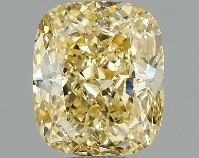 Loose Diamond - CUSHION MODIFIED 1.46ct Fancy Vivid Yellow VVS2: Loose Diamond - CUSHION MODIFIED 1.46ct Fancy Vivid Yellow VVS2 Source: This is a real non-mined Diamond that has been grown in a lab Shape: CUSHION MODIFIED Carats: 1.46 Color: Fancy Vivid Yellow Cer