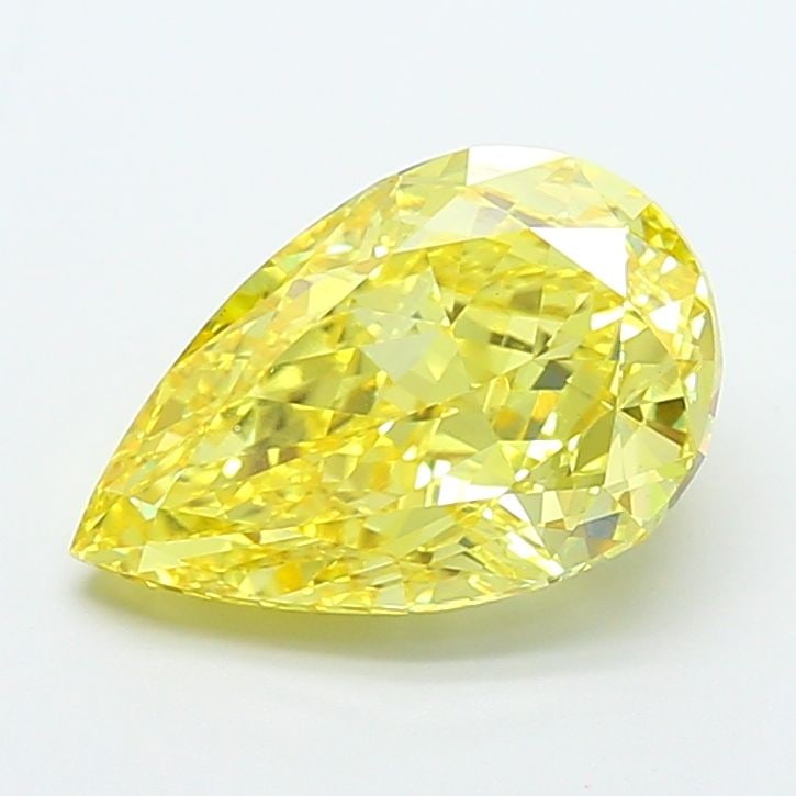 Loose Diamond - PEAR 5.3ct Fancy Vivid Yellow VS1: Loose Diamond - PEAR 5.3ct Fancy Vivid Yellow VS1 Source: This is a real non-mined Diamond that has been grown in a lab Shape: PEAR Carats: 5.3 Color: Fancy Vivid Yellow Certification: IGI Video: